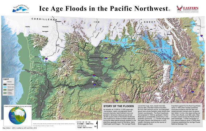 11x17 Ice Age Floods Map of the Pacific Northwest