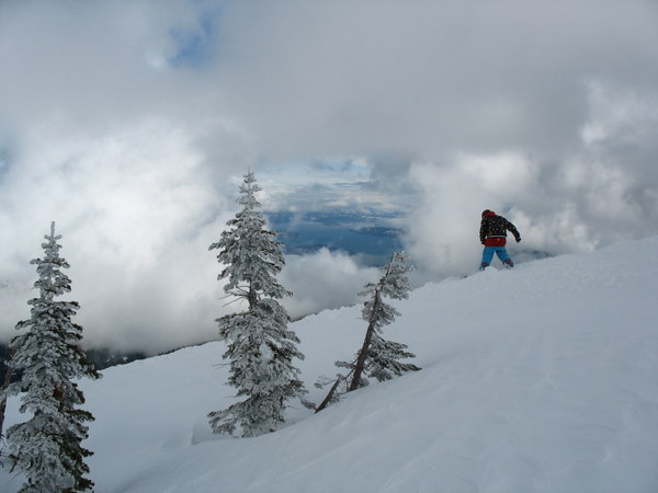 Boarding Schweitzer in Sandpoint Idaho