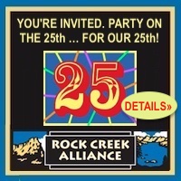 On Aug 25, 5-8:30 pm at Trinity at City Beach, Rock Creek Alliance celebrates 25 years of working to protect our lake. Music, food, libations, a stone-skipping contest and fun! Get details»